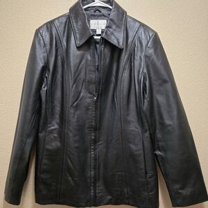 Worthington Black Leather Jacket Size Large